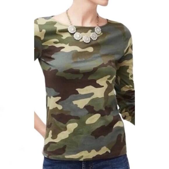 J. Crew Factory Artist Tee Camouflage - Picture 1 of 5